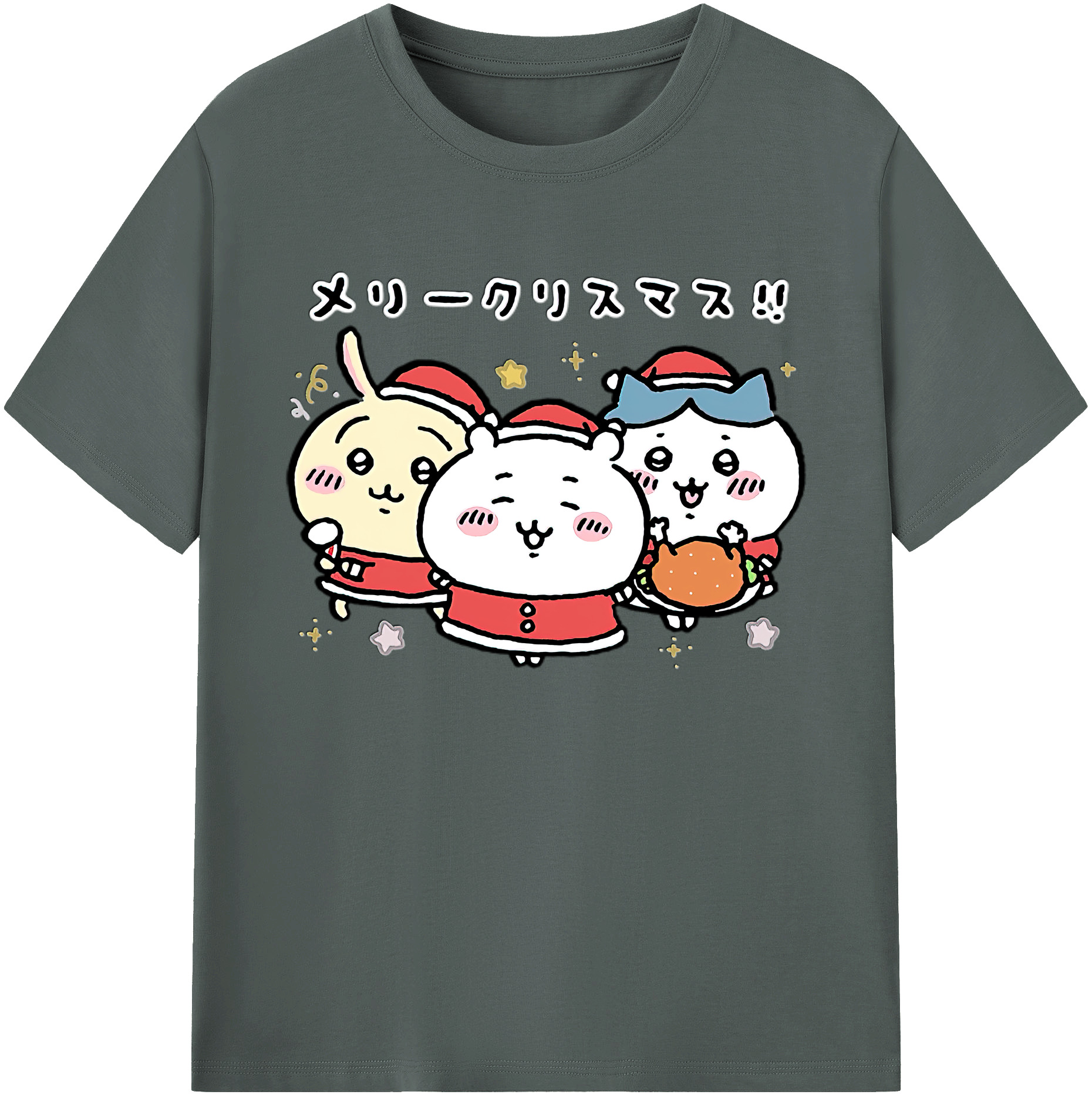 （画像用） ちいかわ ハチワレ Chii-kawa hachiware 綿100％ メンズ半袖Tシャツ｜肌触りやわらか＆通気性